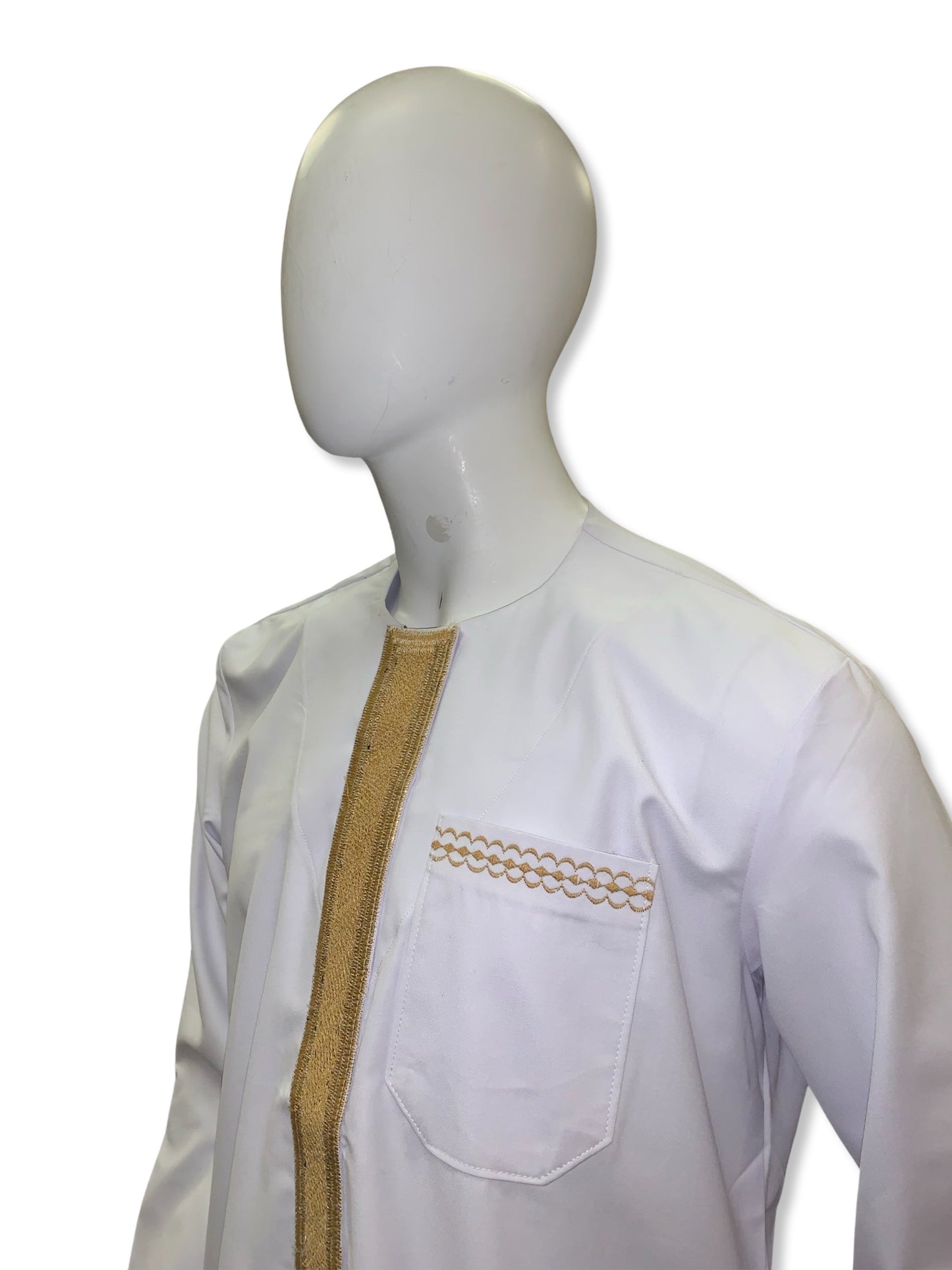 Men’s Formal Embroidery Kaftan Set (White)