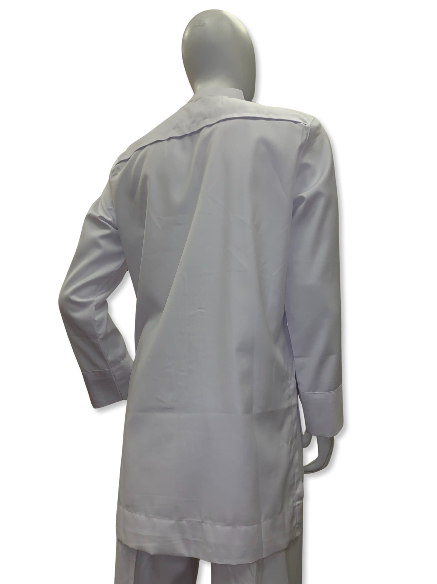 Men’s Formal Embroidery Kaftan 2pc Set (White & Silver)