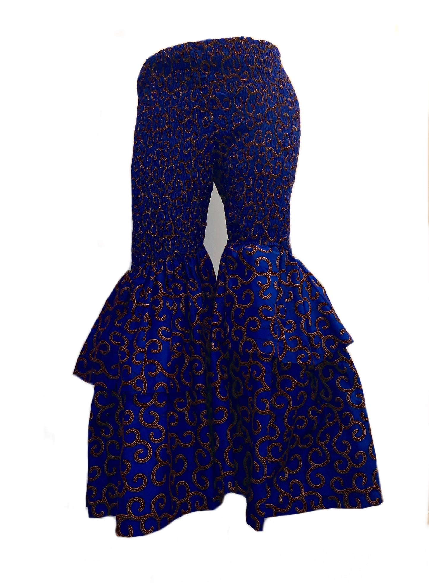Ankara Elastic Bell Bottom Pants (Royal Blue)