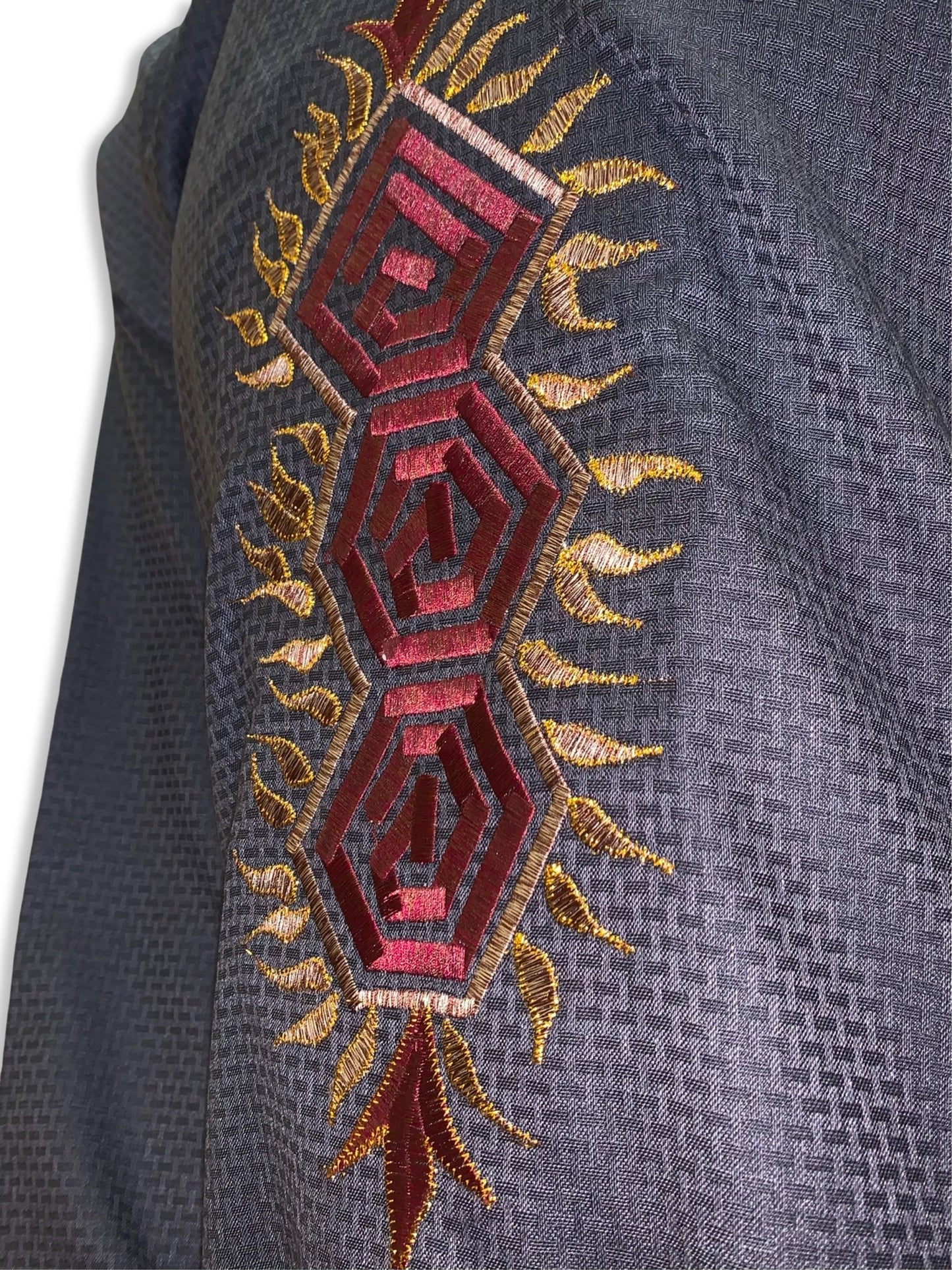 Men’s Formal Embroidery Kaftan Set (Grey)