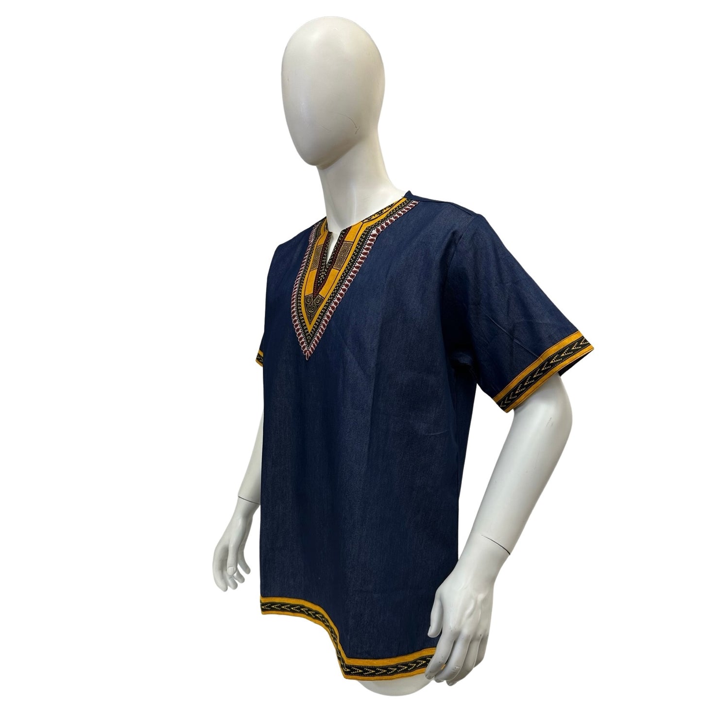 Men’s Denim Dashiki Shirt