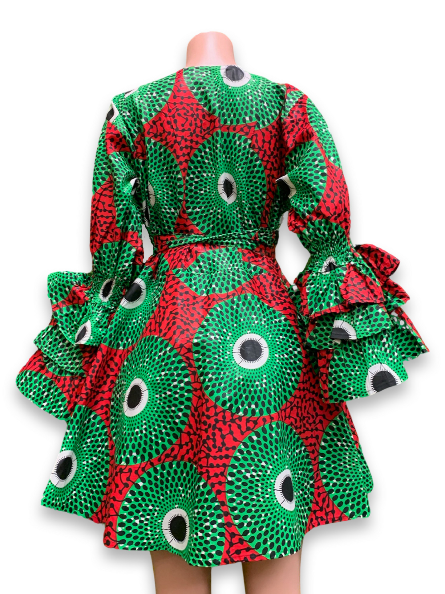Ankara Midi Wrap Dress w/Scarf