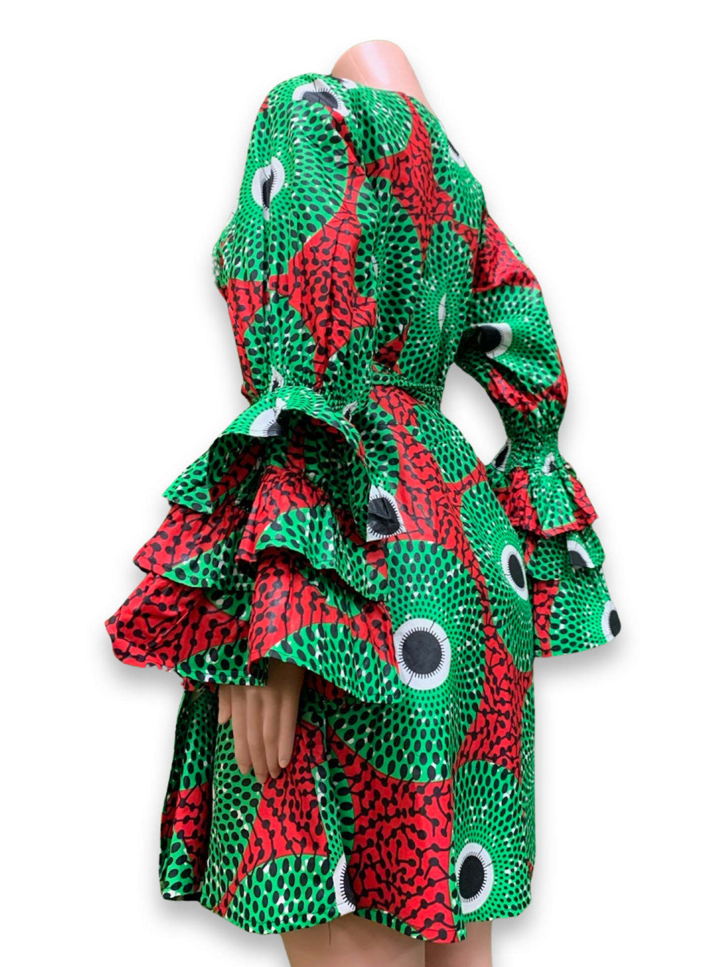 Ankara Midi Wrap Dress w/Scarf