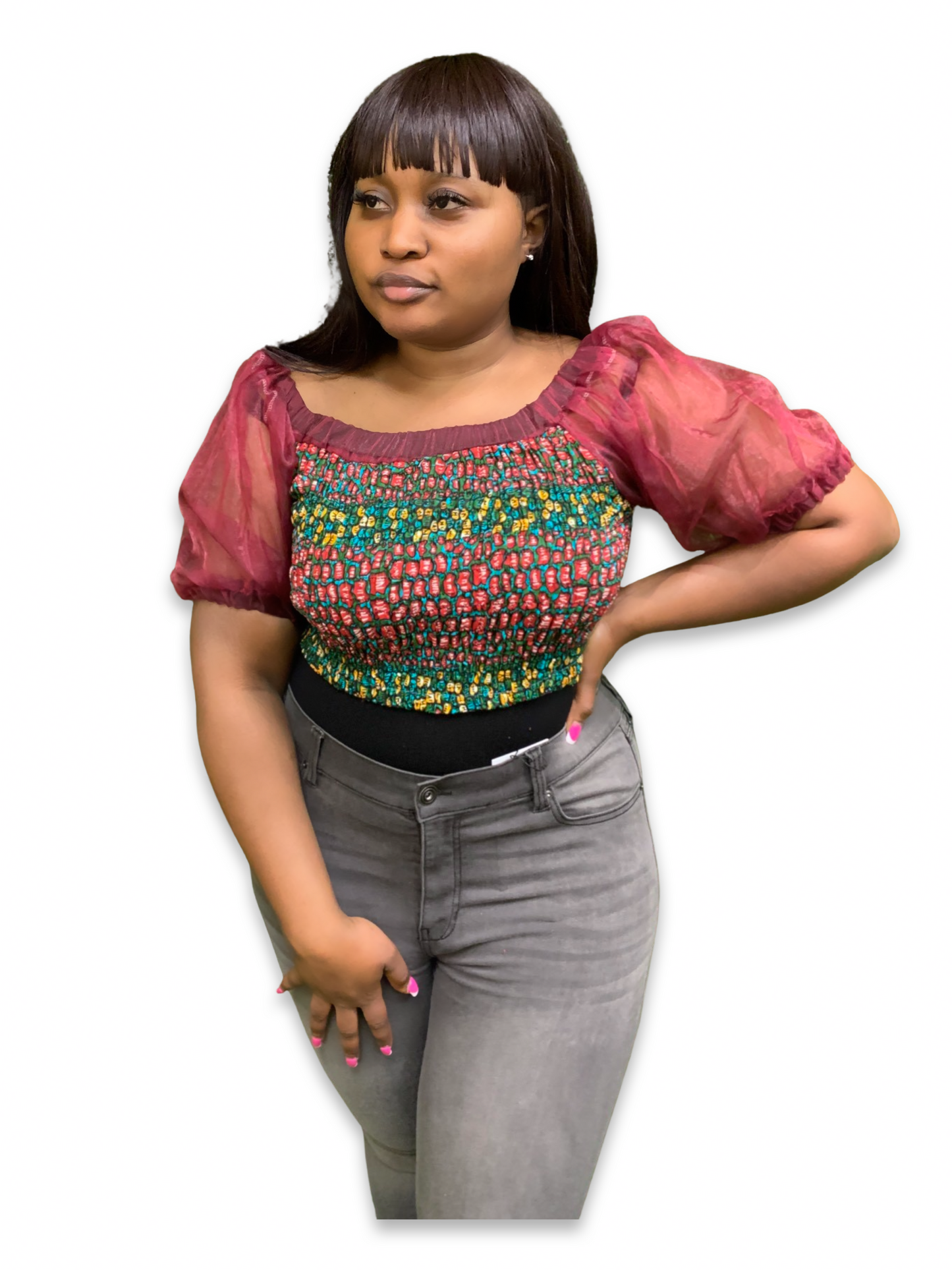 Ankara Elastic Crop Top