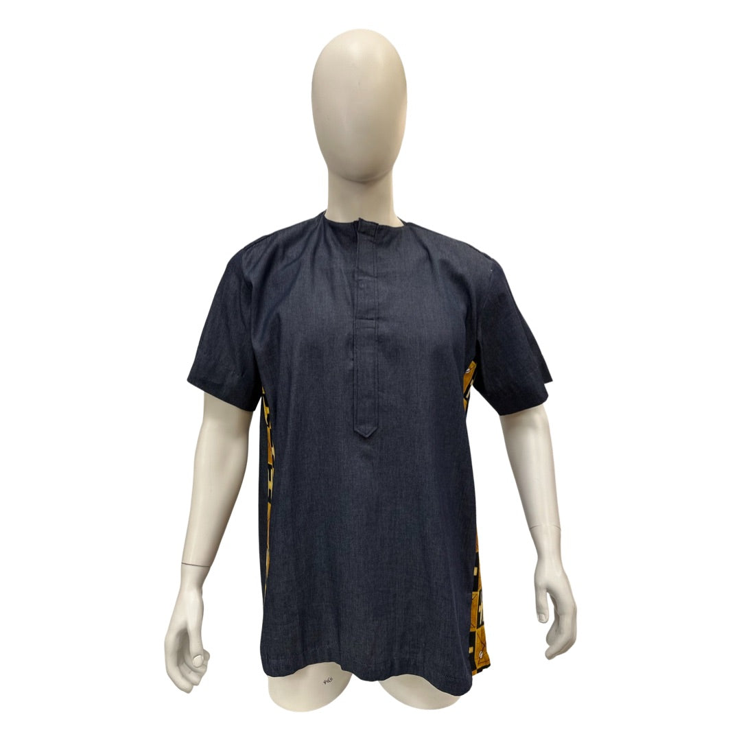 Men’s Denim Shirt - Brown Ankara