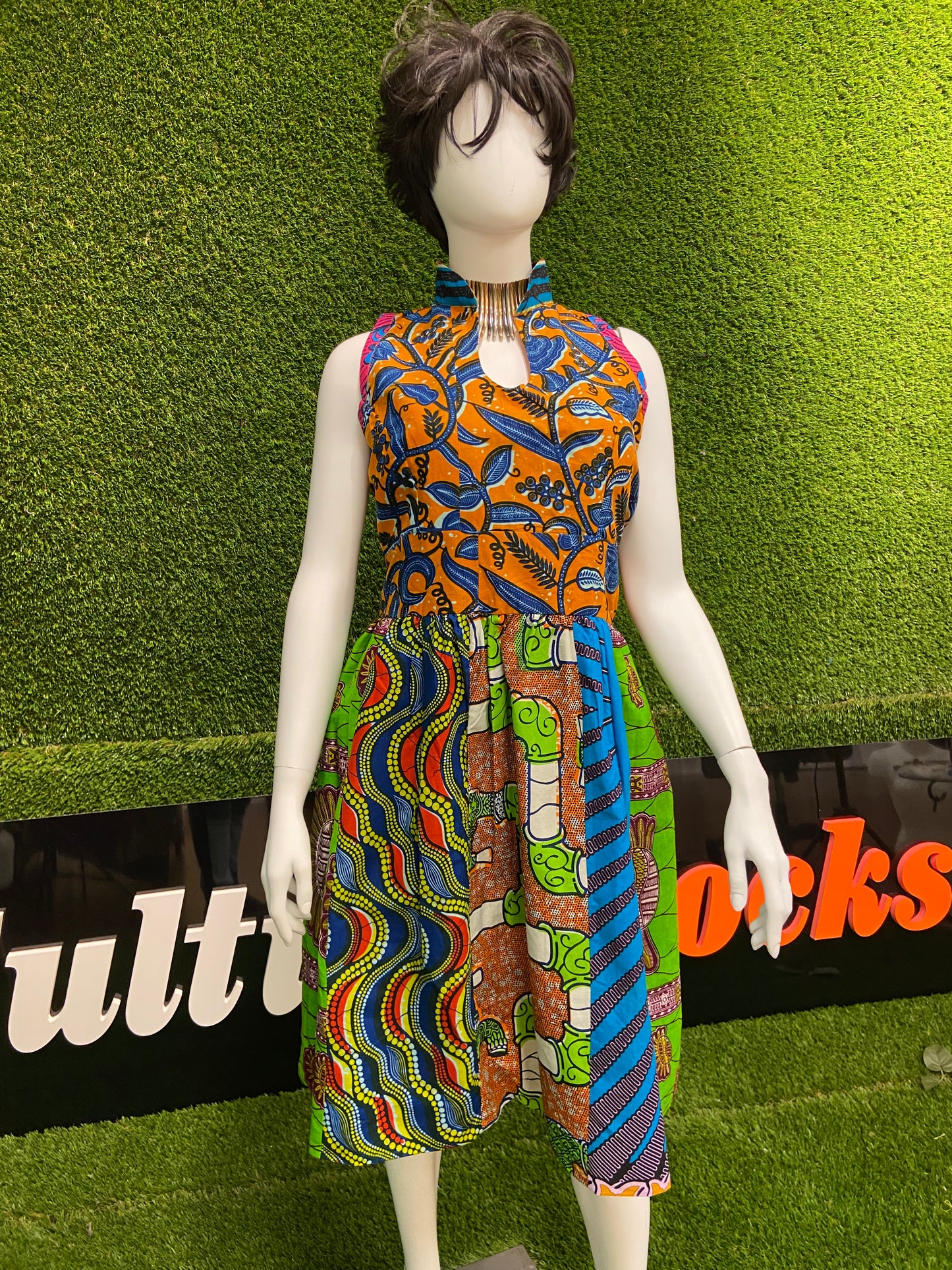 Ankara Dress (Turtle neck)