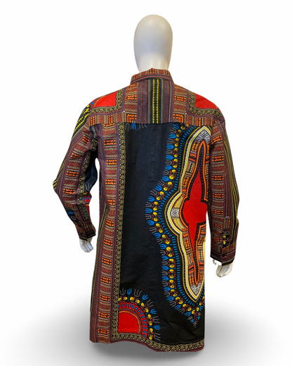 Men’s Formal Dashiki Dress Shirt (Black)