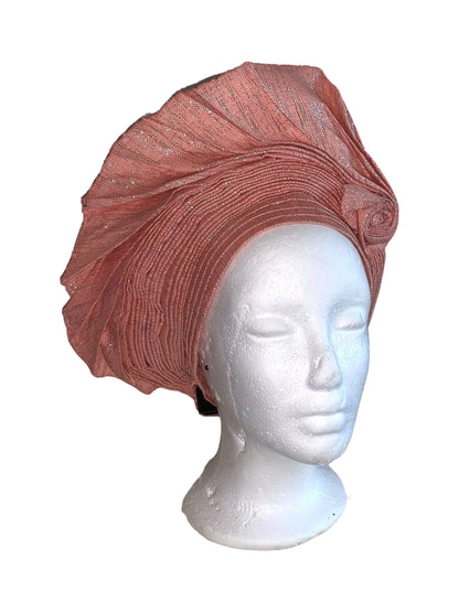 Nigerian Pre-tied Autogele (Peach)