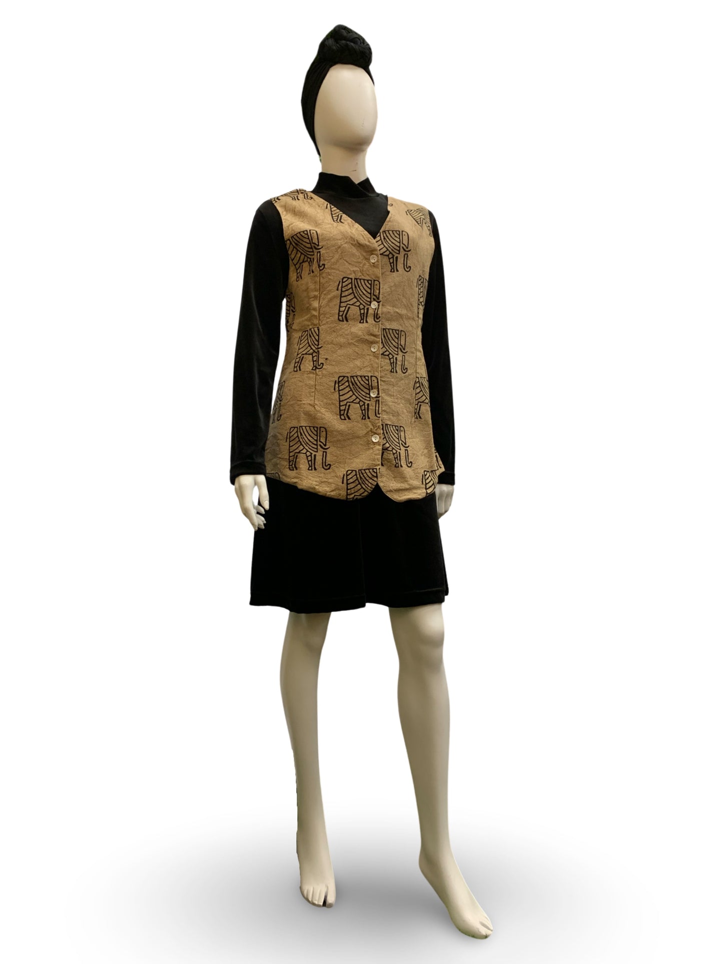 African Sleeveless Vest (Beige)