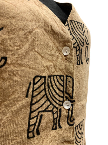 African Sleeveless Vest (Beige)