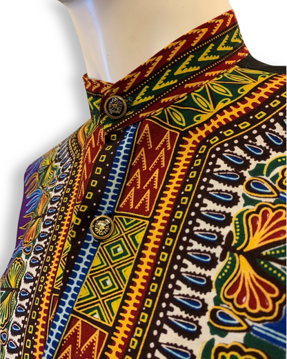 Men’s Button-Up African Print Dashiki Shirt