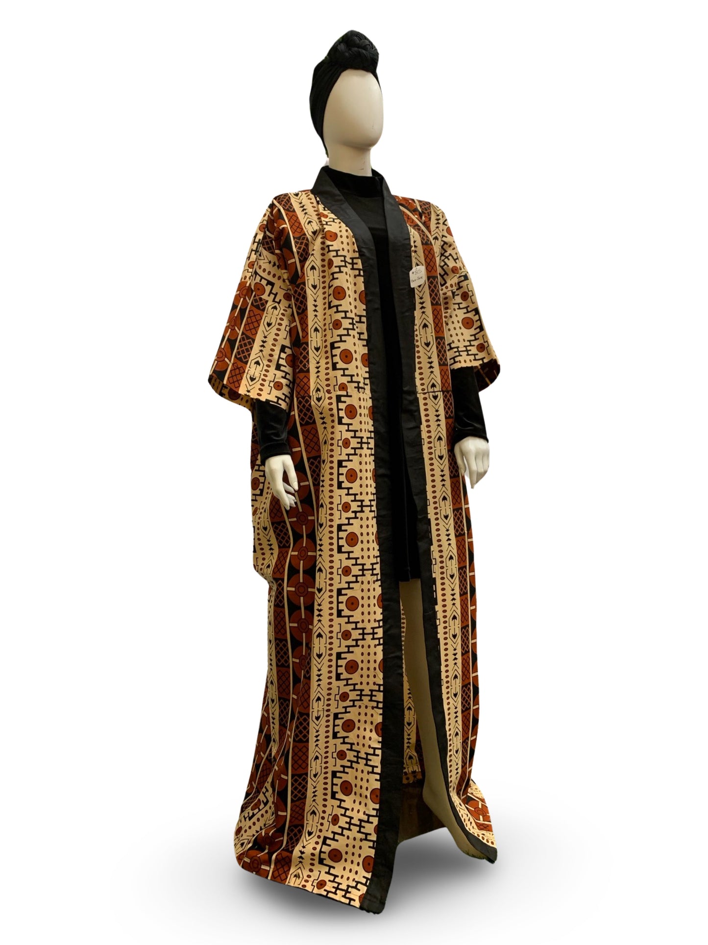 Women’s Ankara Duster (Brown) - Plus Size