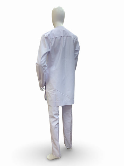 Men’s Formal Embroidery Kaftan Set (White)