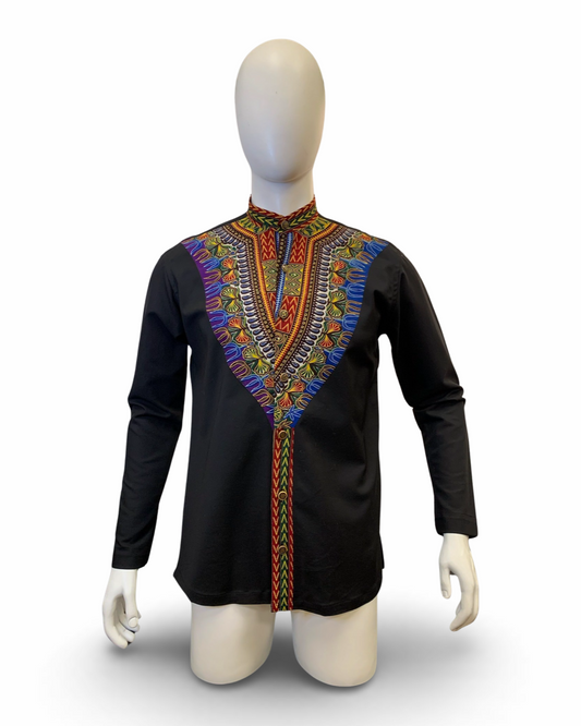 Men’s Button-Up African Print Dashiki Shirt