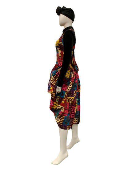 Ankara Puff Laced Dress