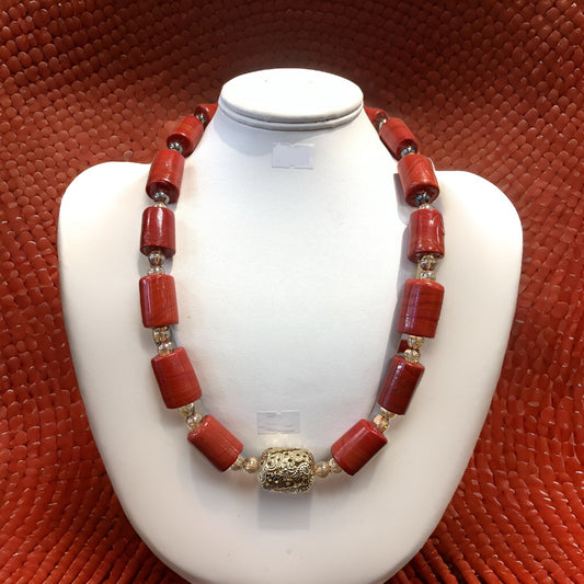 Nigerian Red Edo Coral Jewelry Set