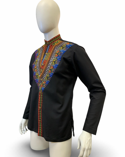 Men’s Button-Up African Print Dashiki Shirt