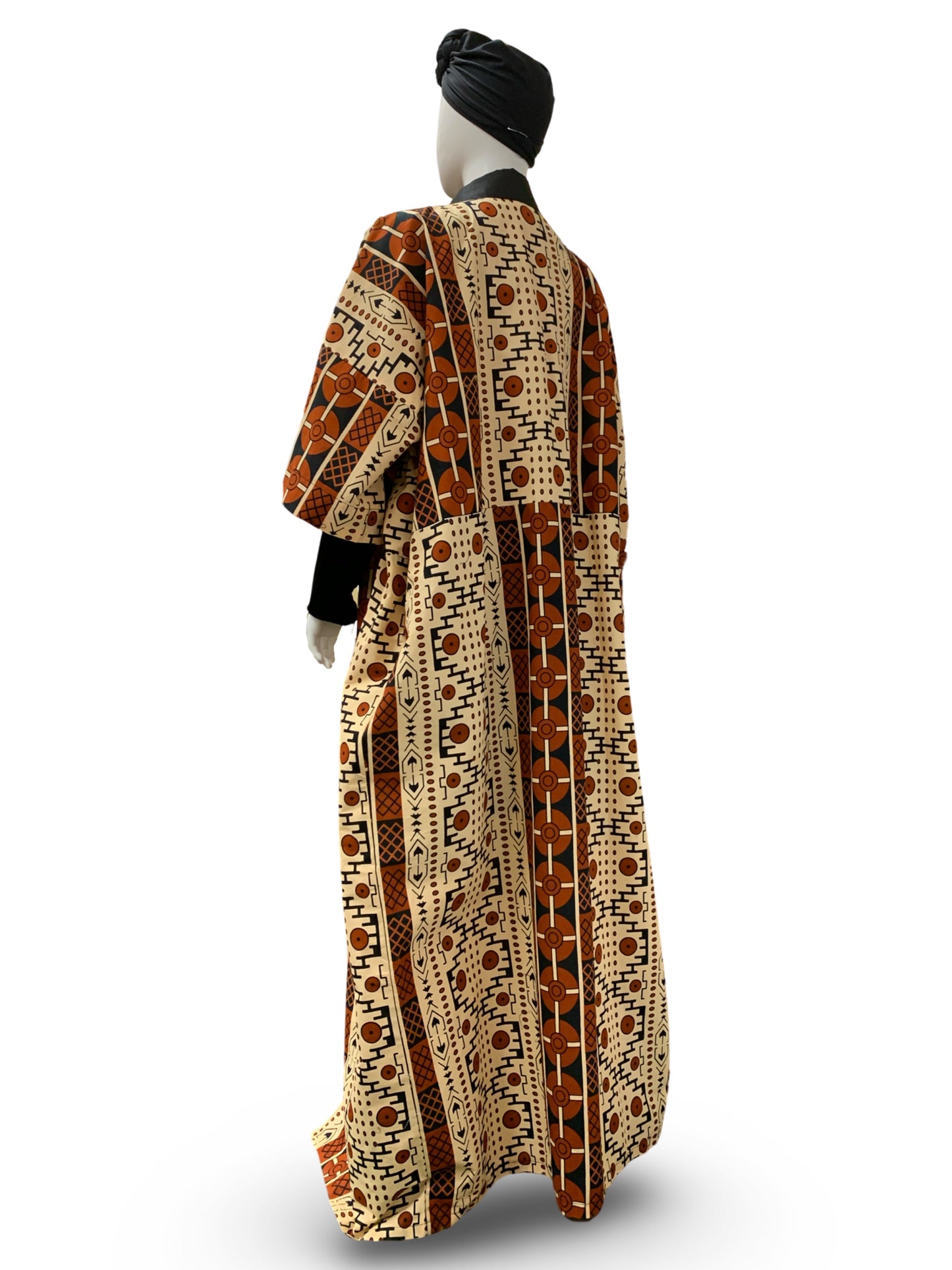 Women’s Ankara Duster (Brown) - Plus Size