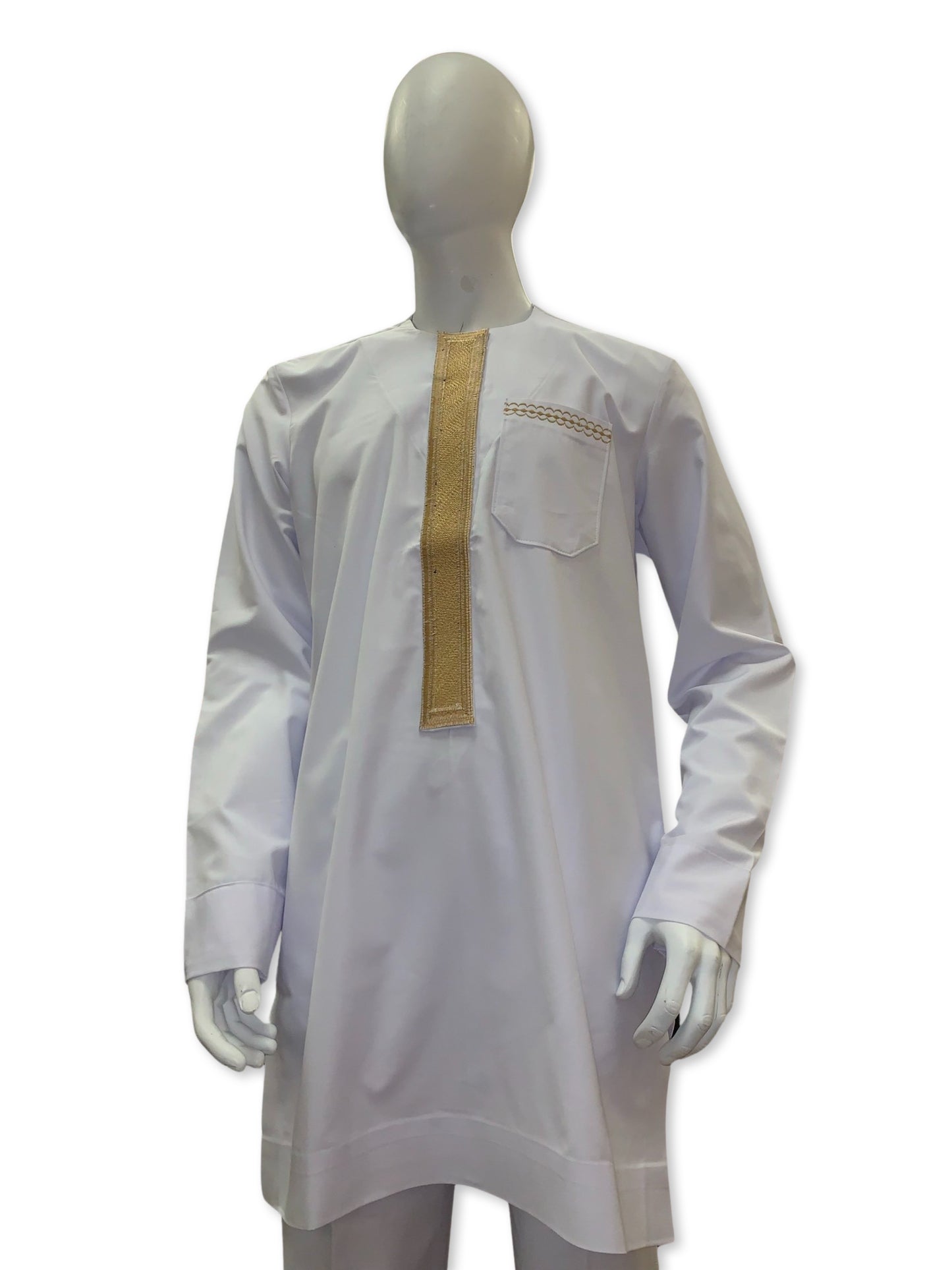 Men’s Formal Embroidery Kaftan Set (White)