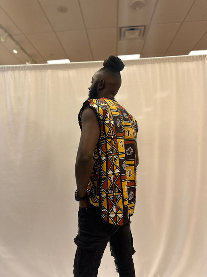 Mud cloth vest