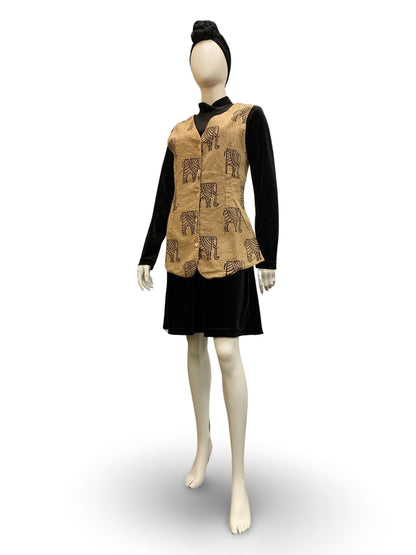 African Sleeveless Vest (Beige)