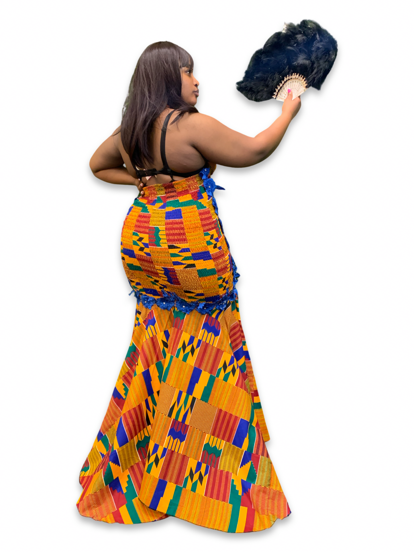 African Elastic Bodycon Gown