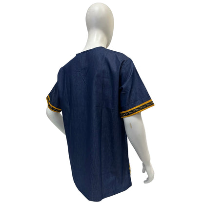 Men’s Denim Dashiki Shirt