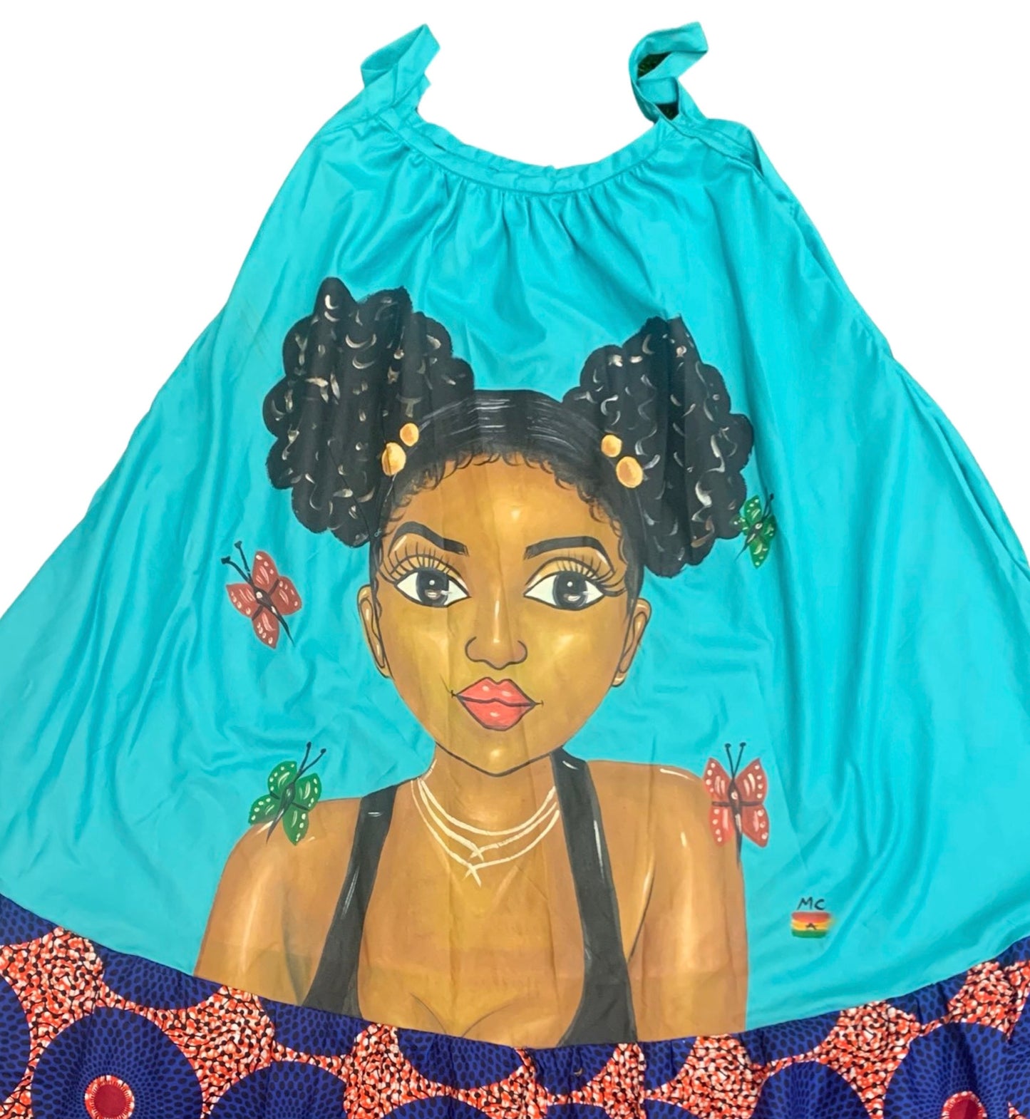 Ankara Hand-Painted Dress