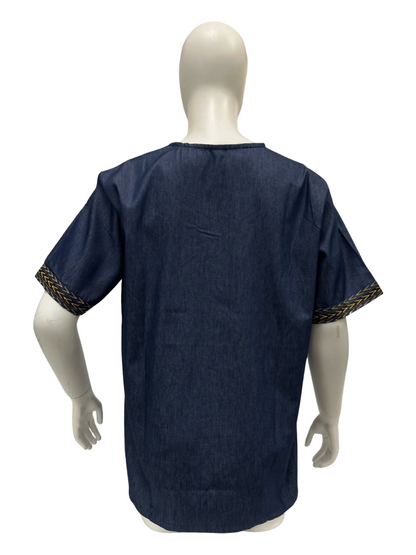 Men’s Denim Shirt - Dashiki