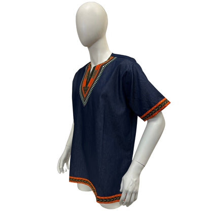 Men’s Denim Dashiki Shirt