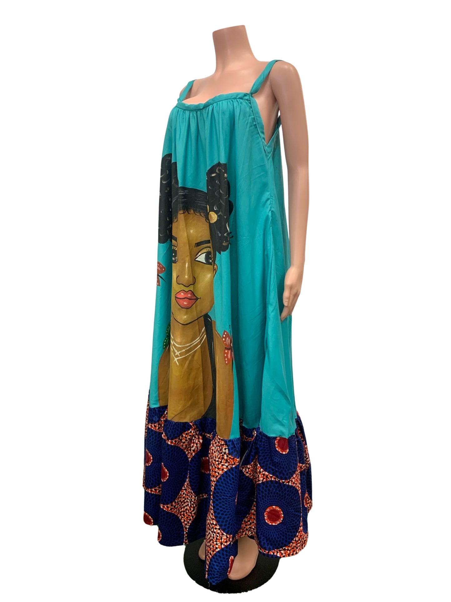 Ankara Hand-Painted Dress