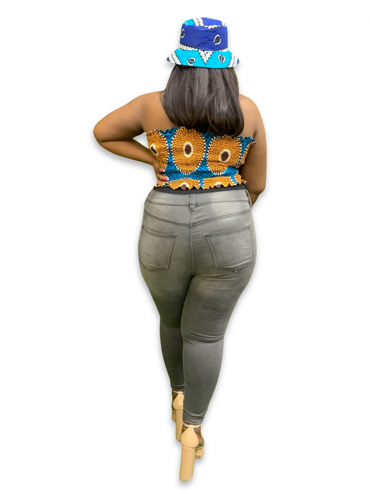 Ankara Elastic Tube Crop Top