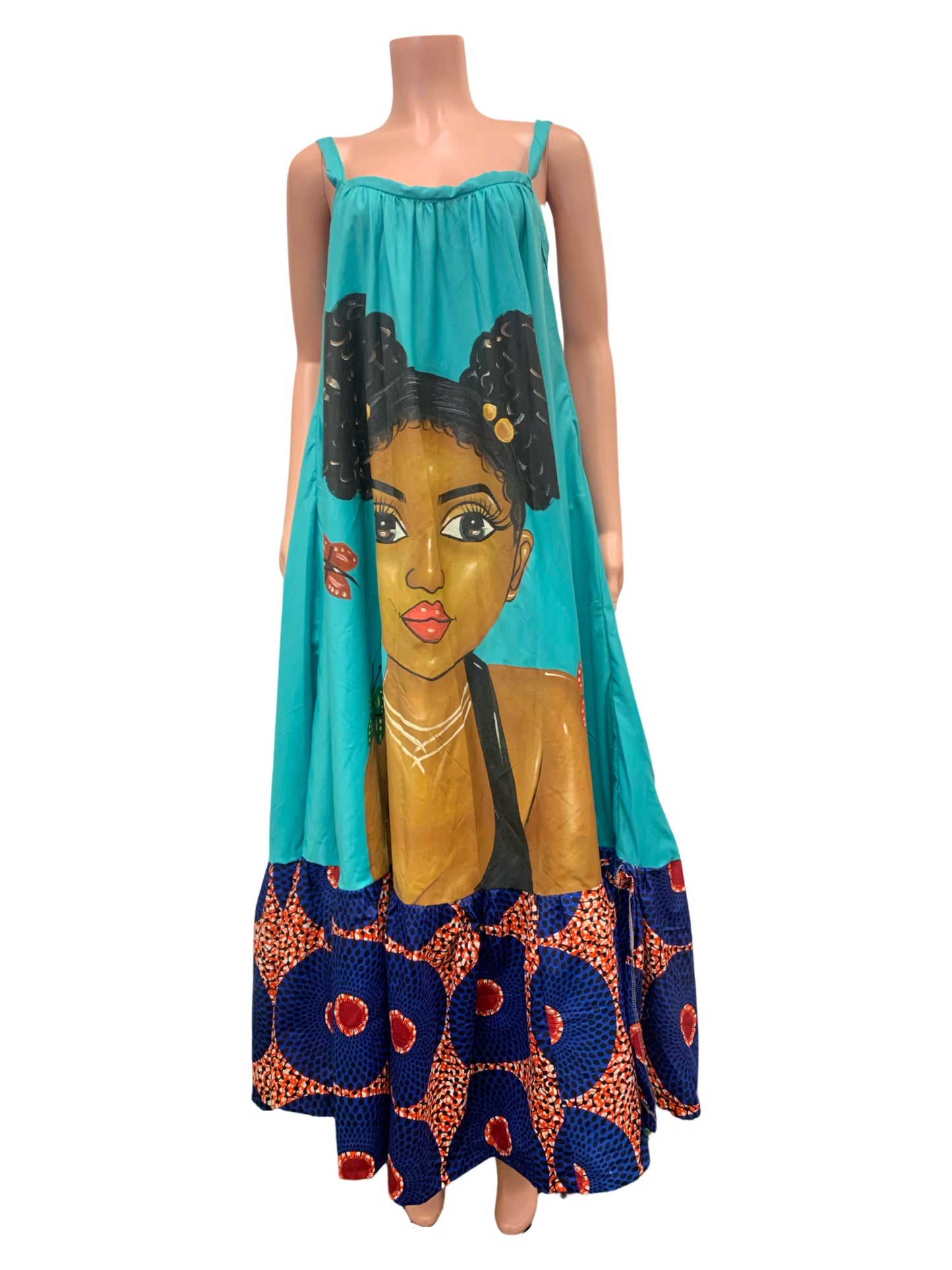 Ankara Hand-Painted Dress