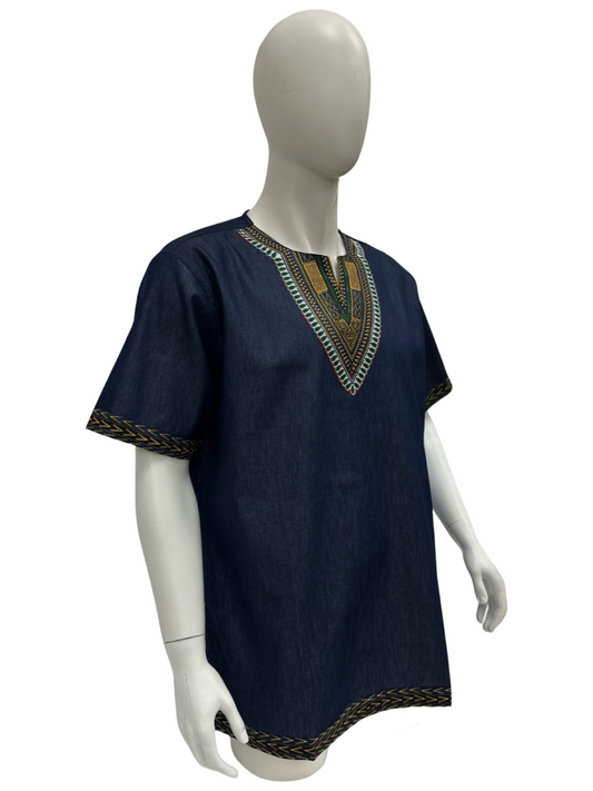 Men’s Denim Shirt - Dashiki