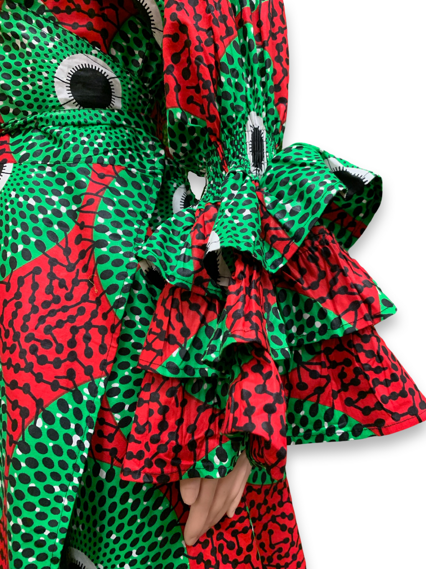 Ankara Midi Wrap Dress w/Scarf