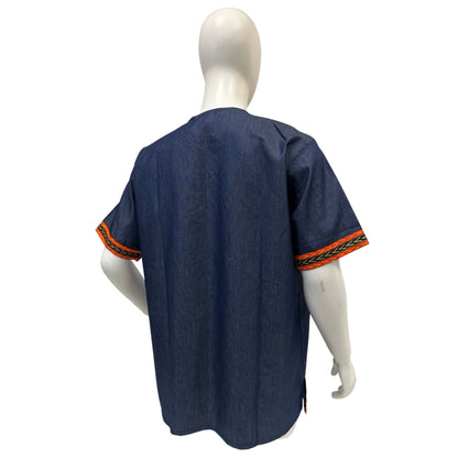 Men’s Denim Dashiki Shirt