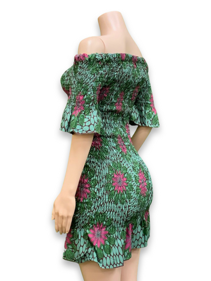 Ankara Midi Elastic Dress