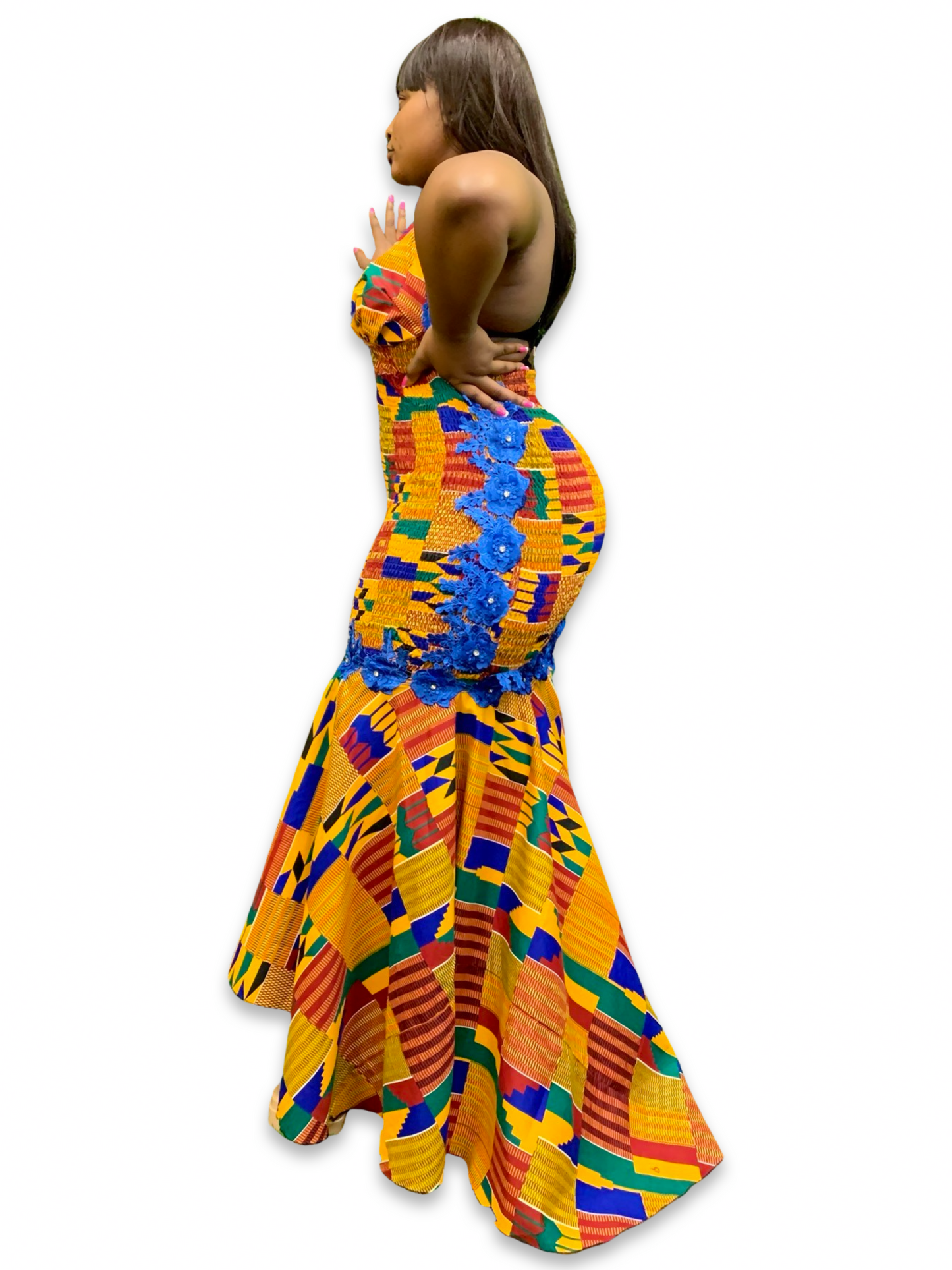African Elastic Bodycon Gown