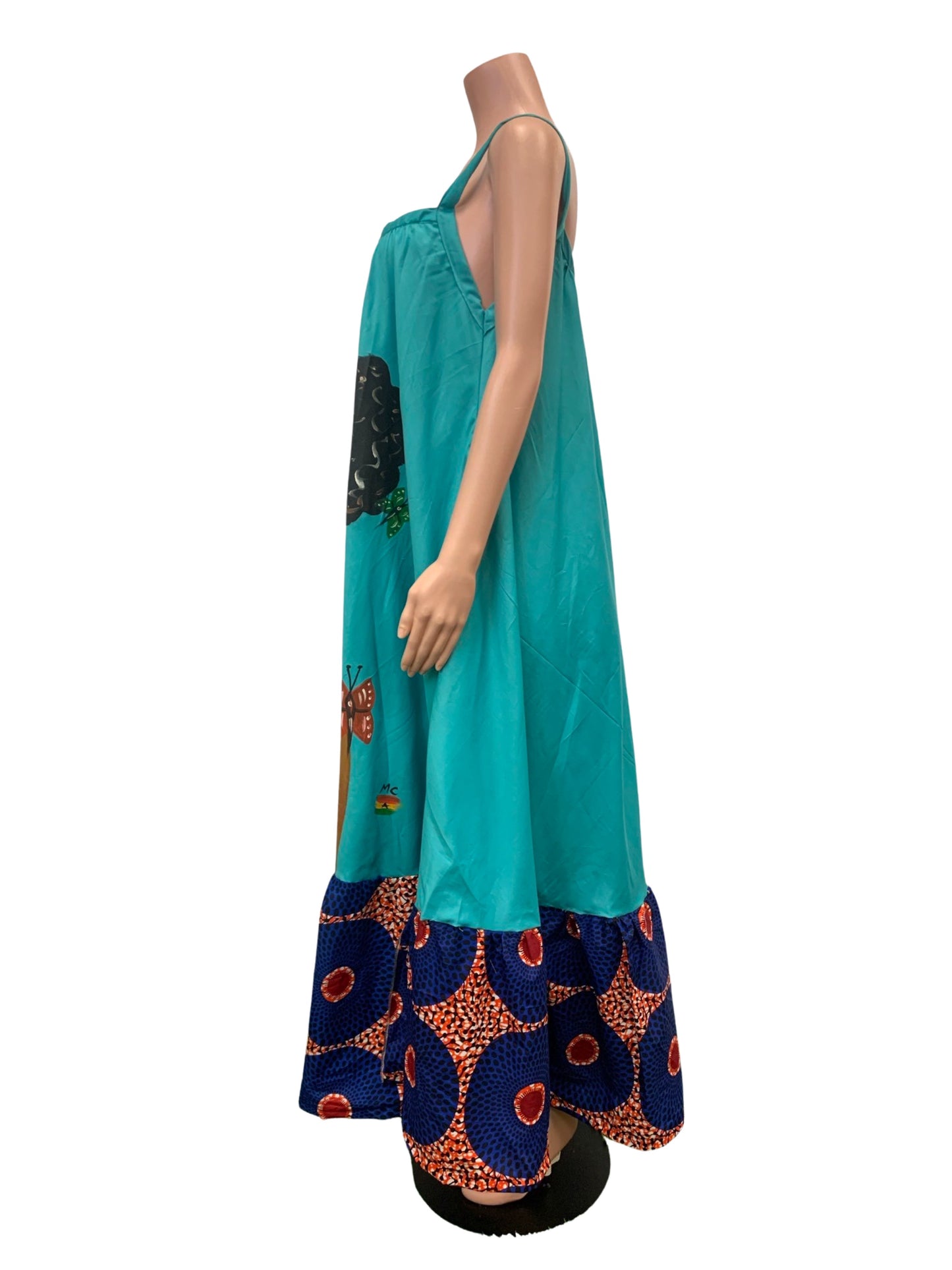 Ankara Hand-Painted Dress