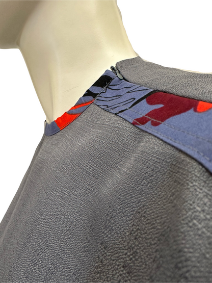 Men’s African Print Dress Shirt - Grey