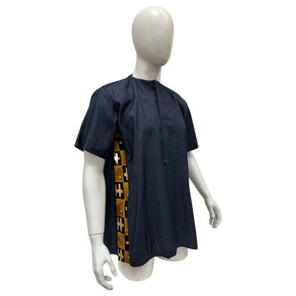 Men’s Denim Shirt - Brown Ankara