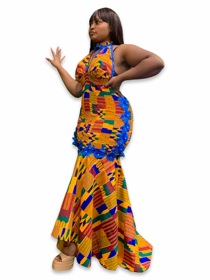 African Elastic Bodycon Gown