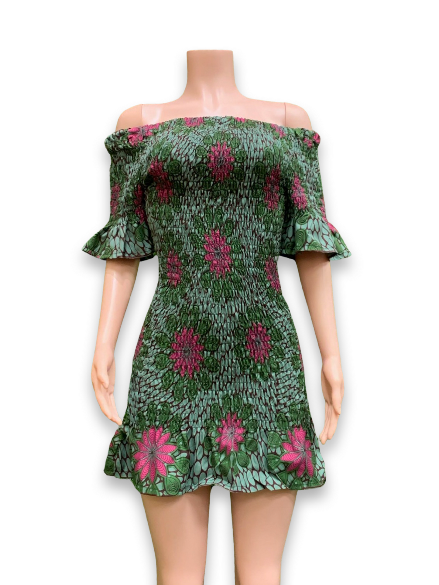 Ankara Midi Elastic Dress