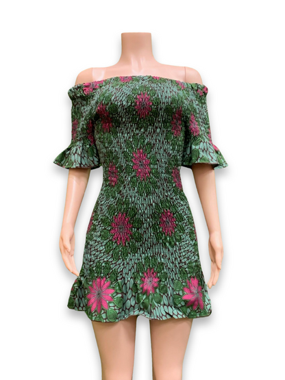 Ankara Midi Elastic Dress