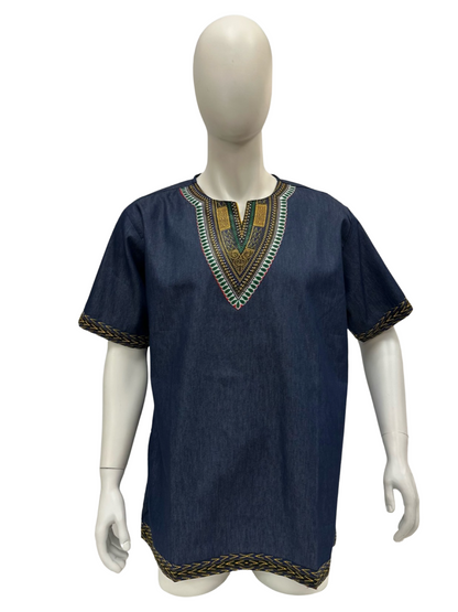 Men’s Denim Shirt - Dashiki