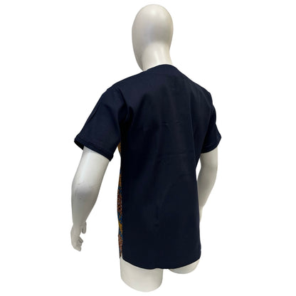 Men’s Ankara Denim Dress Shirt