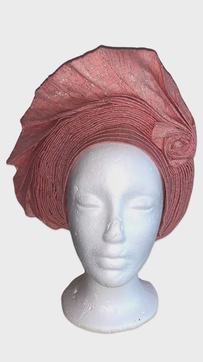 Nigerian Pre-tied Autogele (Peach)