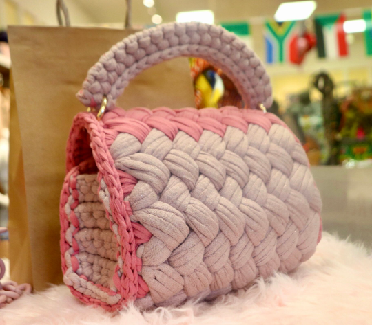 4-Piece Luxury Crochet Yarn Handbag