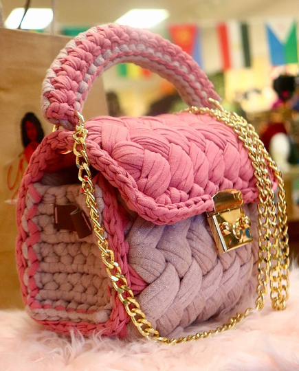 4-piece Luxury Crochet Yarn Handbag
