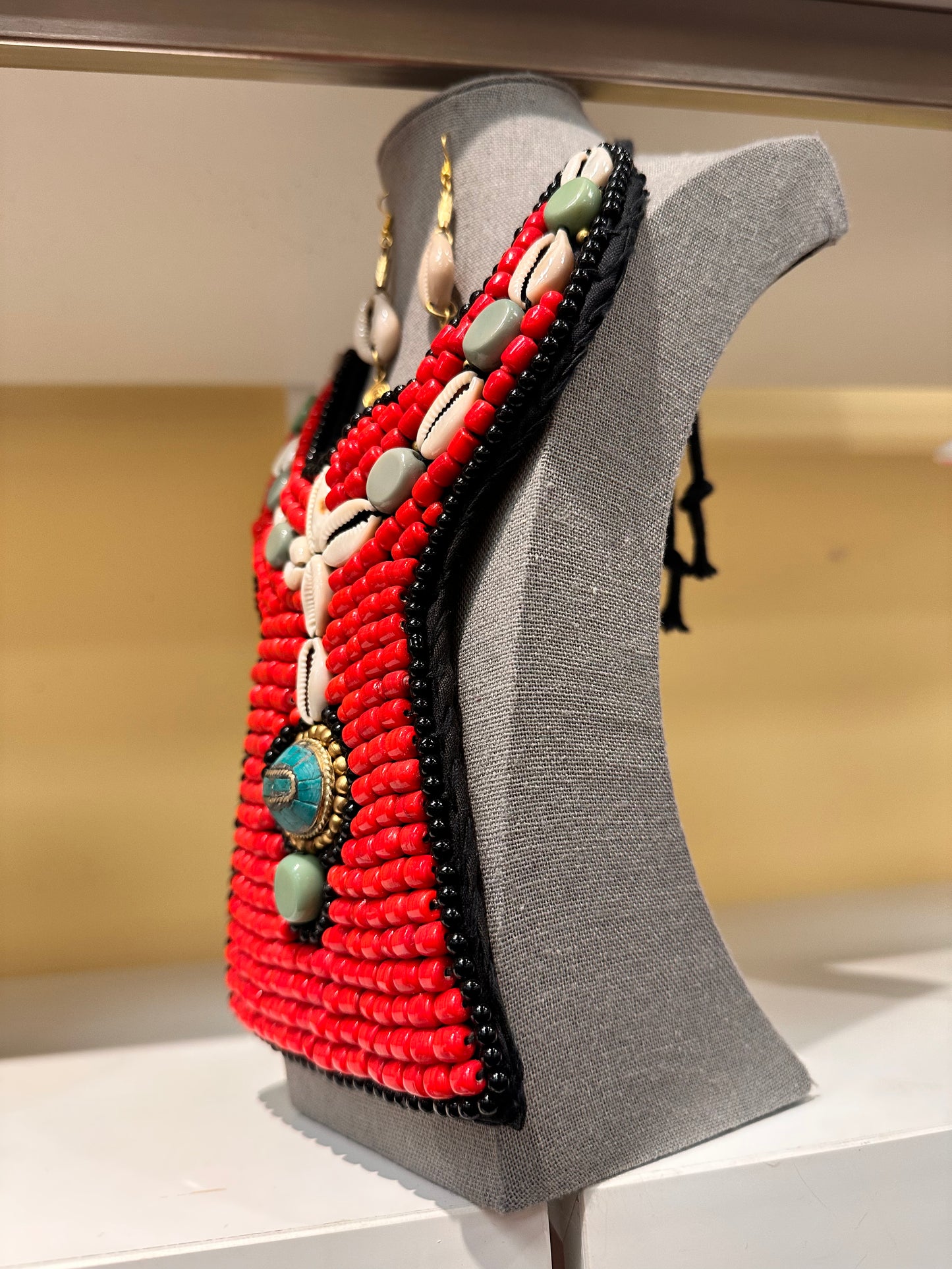 Tribal Cowrie Beaded Jewelry Set
